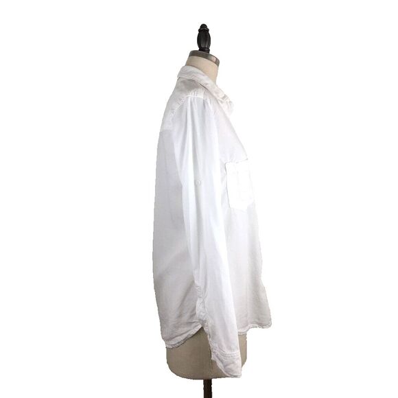 Cloth & Stone White Shirt Button Down Top XS Front Pockets Minimalist Closet - Picture 3 of 11